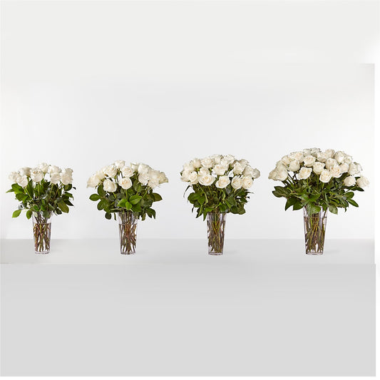 Long Stem White Rose Bouquet – Loose Leaf Florist, Austin TX